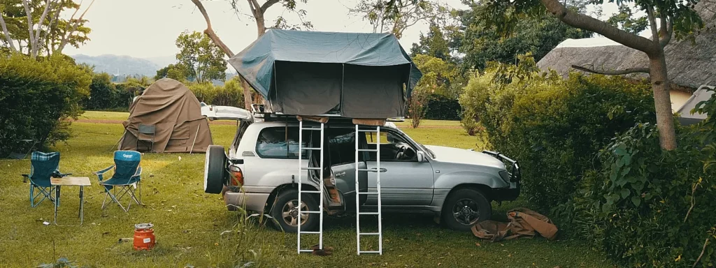 Rent a 4x4 Land Cruiser with a Roof Top Tent In Uganda